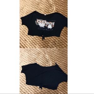 Crop top with owl